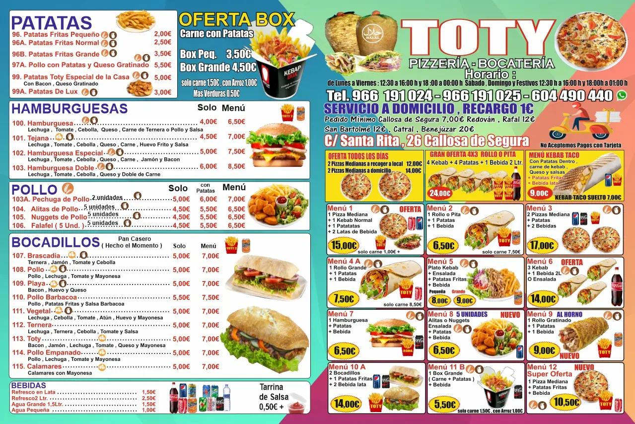 Menú Toty Callosa