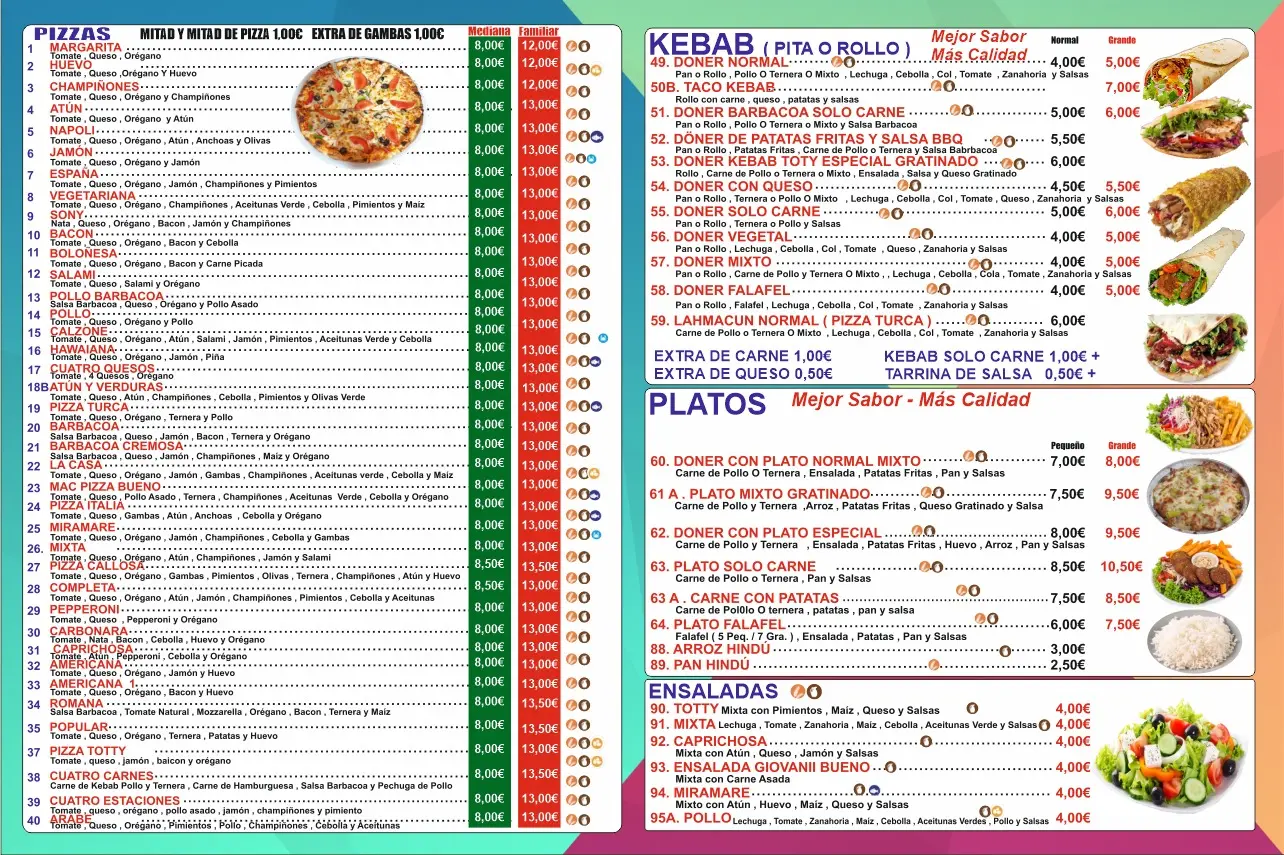 Menú por detrás Toty Callosa